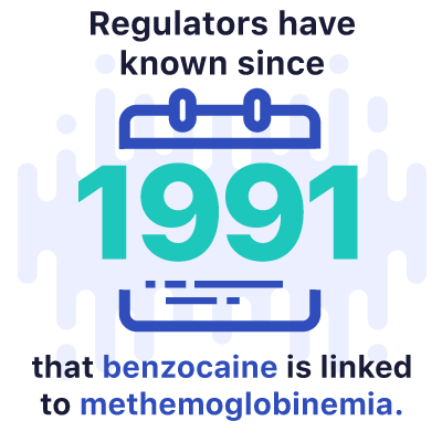 统计数据显示，监管机构自1991年就知道苯佐卡因高铁血红蛋白血症